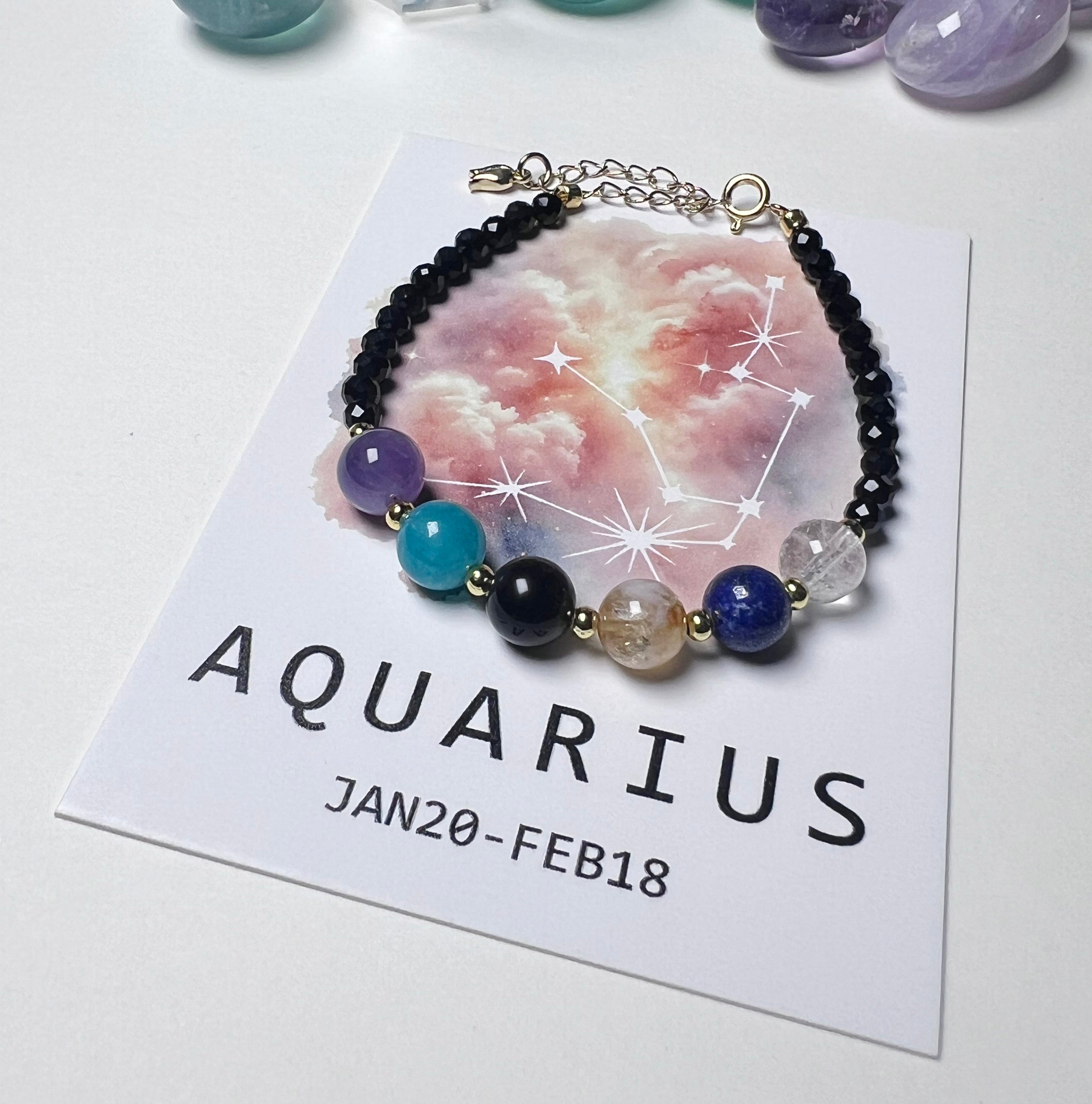 Zodiac Crystal Bracelet Nebula Series