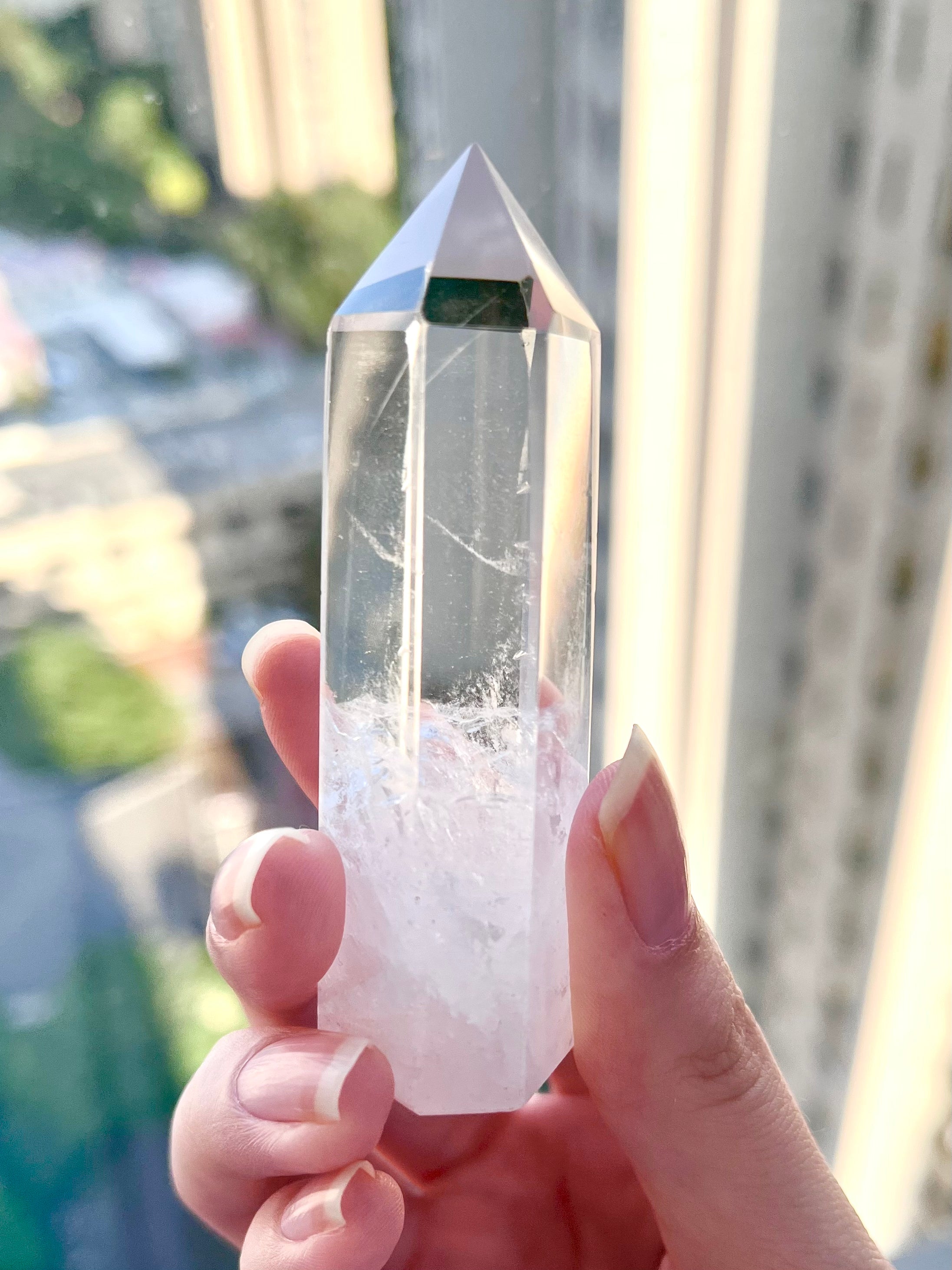 Celestial Veil Clear Quartz Crystal Tower