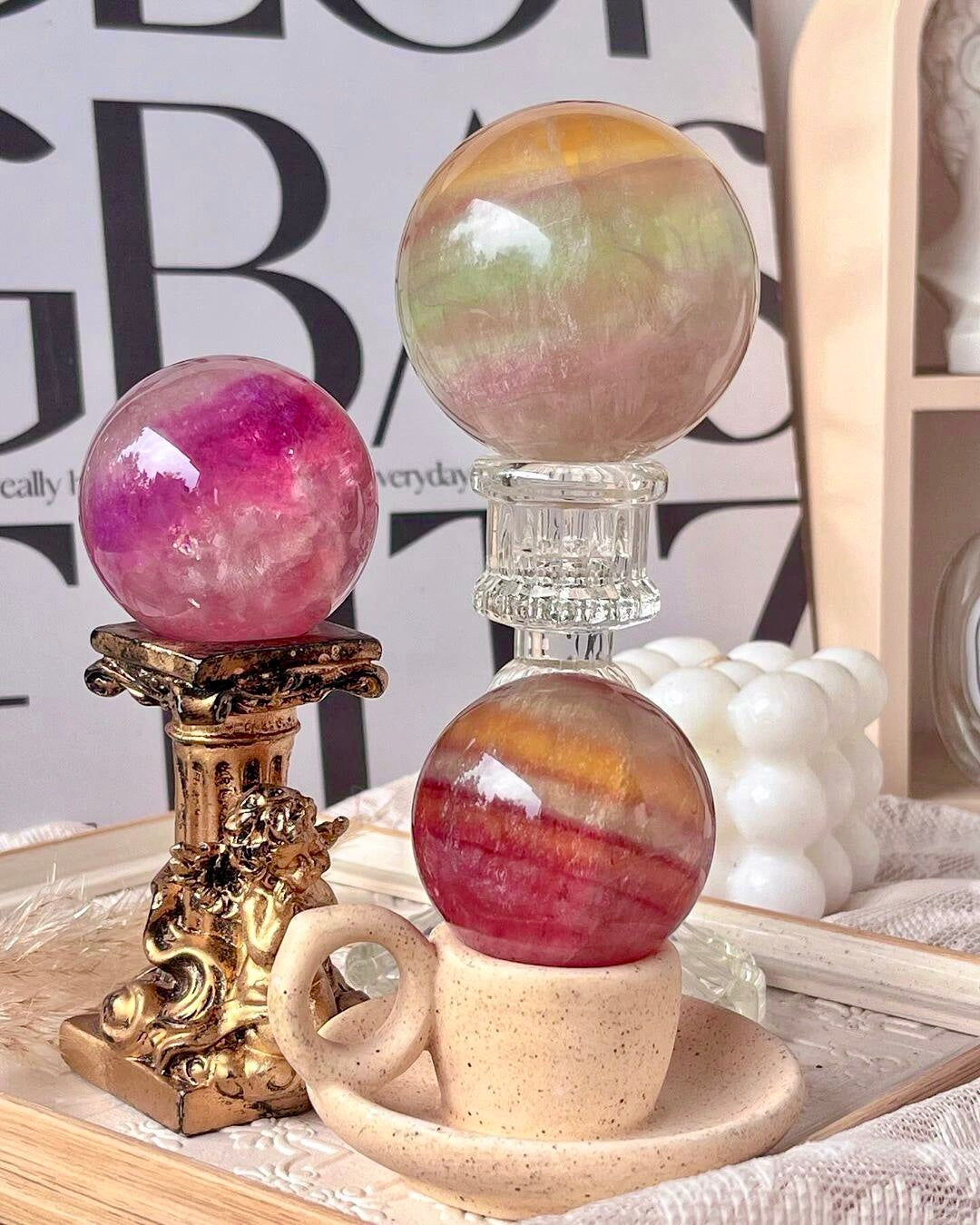 Candy Fluorite Crystal Sphere