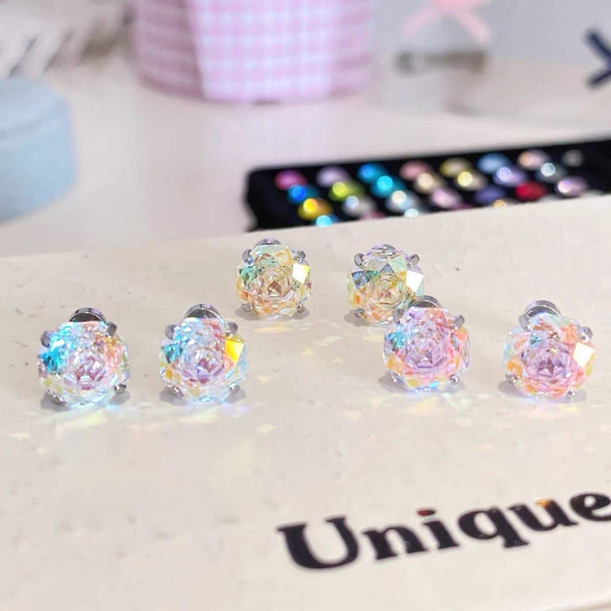 Radiance Zircon Ear Studs Collection - Rose Cut (8mm)