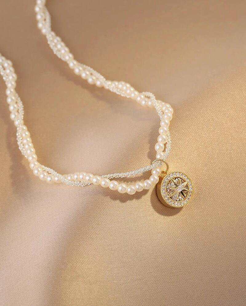 Pearl Compass Necklace