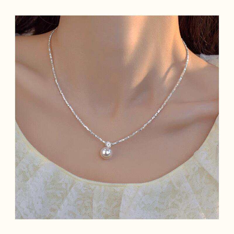 Elegant Drop Pearl Necklace – Swarovski Crystal Pearl