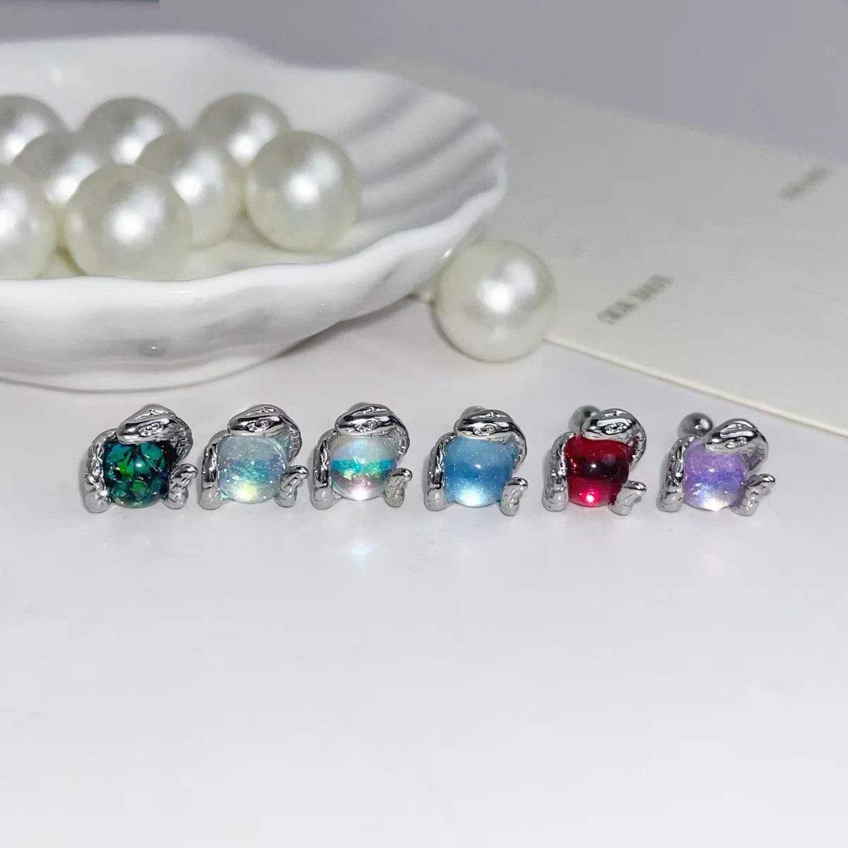 Radiance Zircon Ear Studs Collection - Medusa's Eye (8mm)