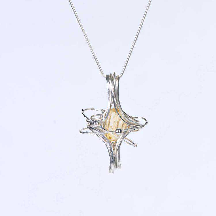 Stellar Wire-Wrapped Crystal Necklace