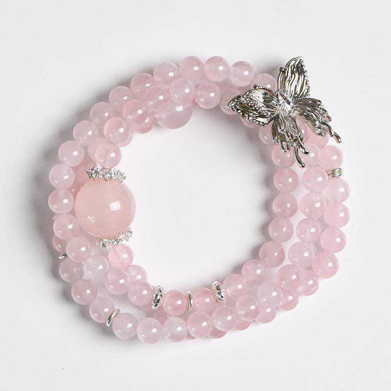 Circle of Love Rose Quartz Double Circle Crystal Bracelet