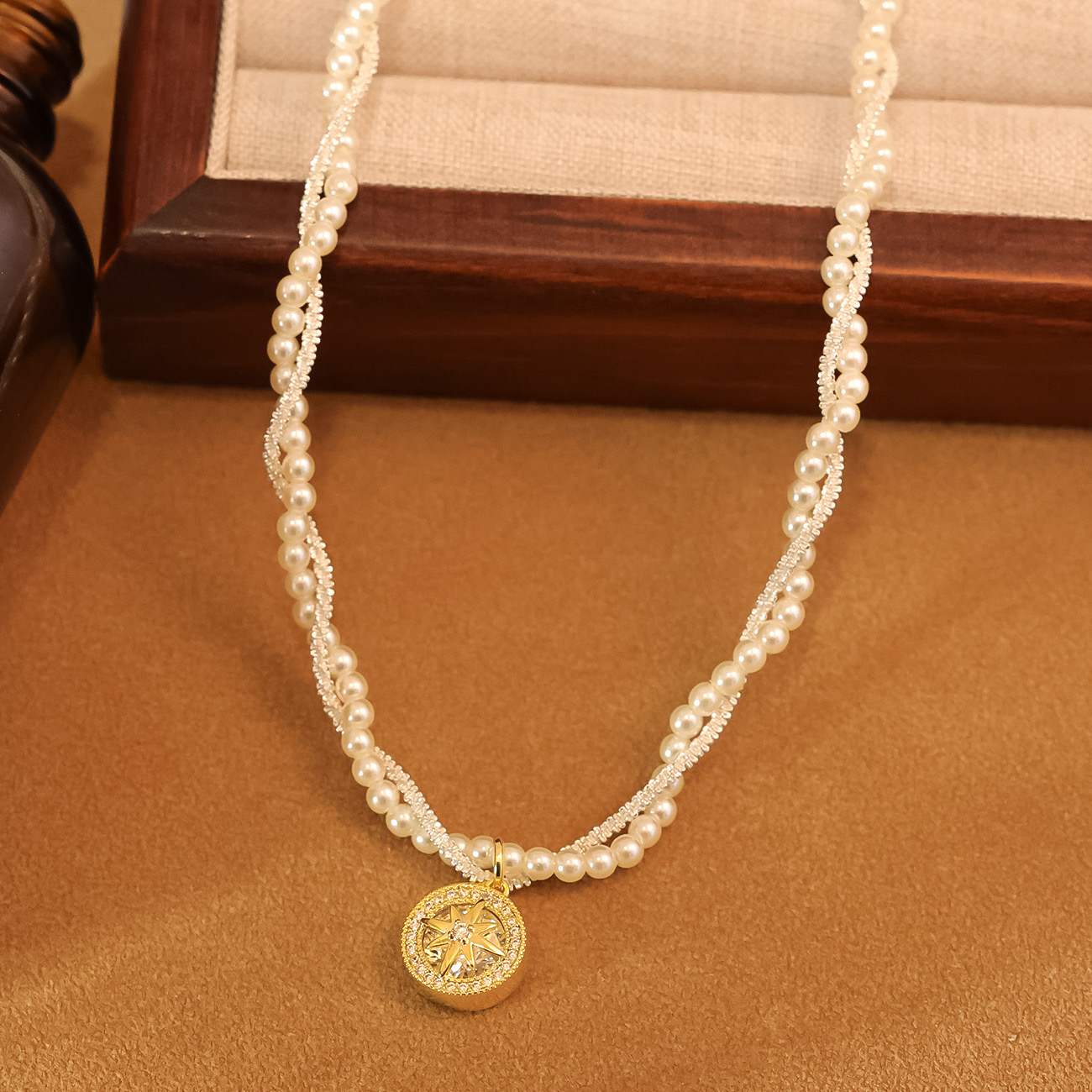 Pearl Compass Necklace