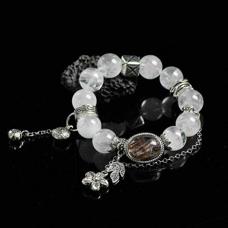 Winter Forest Crystal Bracelet：Snowflake Phantom Quartz & Phantom Quartz