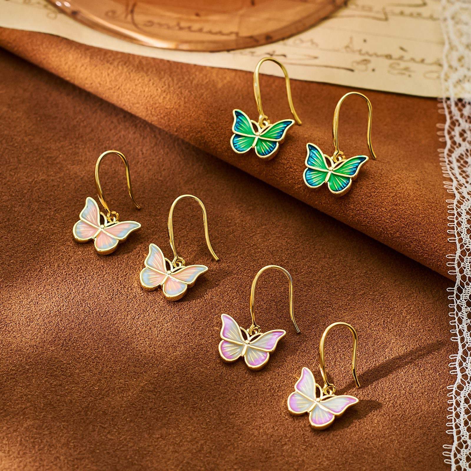 Canvas Butterfly Earrings