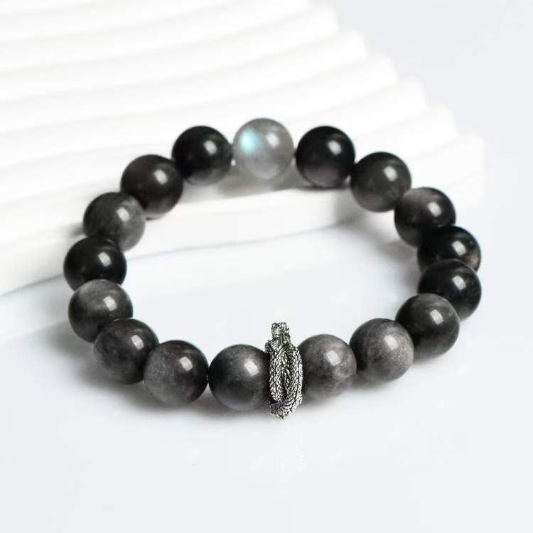 Shadow Serpent Guardian Obsidian Crystal Bracelet