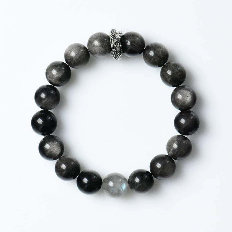 Shadow Serpent Guardian Obsidian Crystal Bracelet