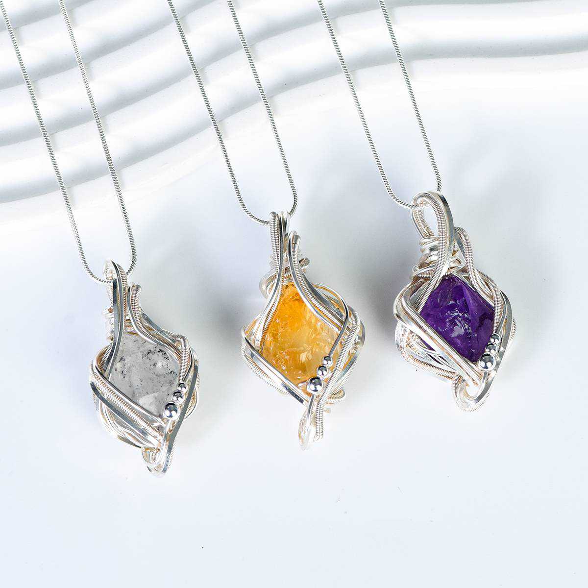 Instant Love Wire-Wrapped Crystal Necklace