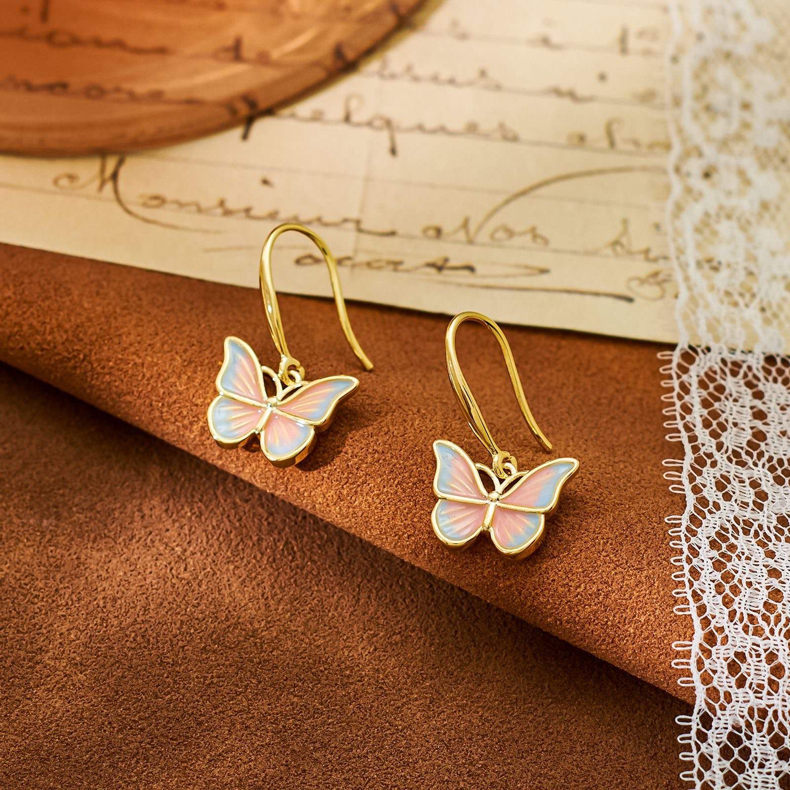 Canvas Butterfly Earrings