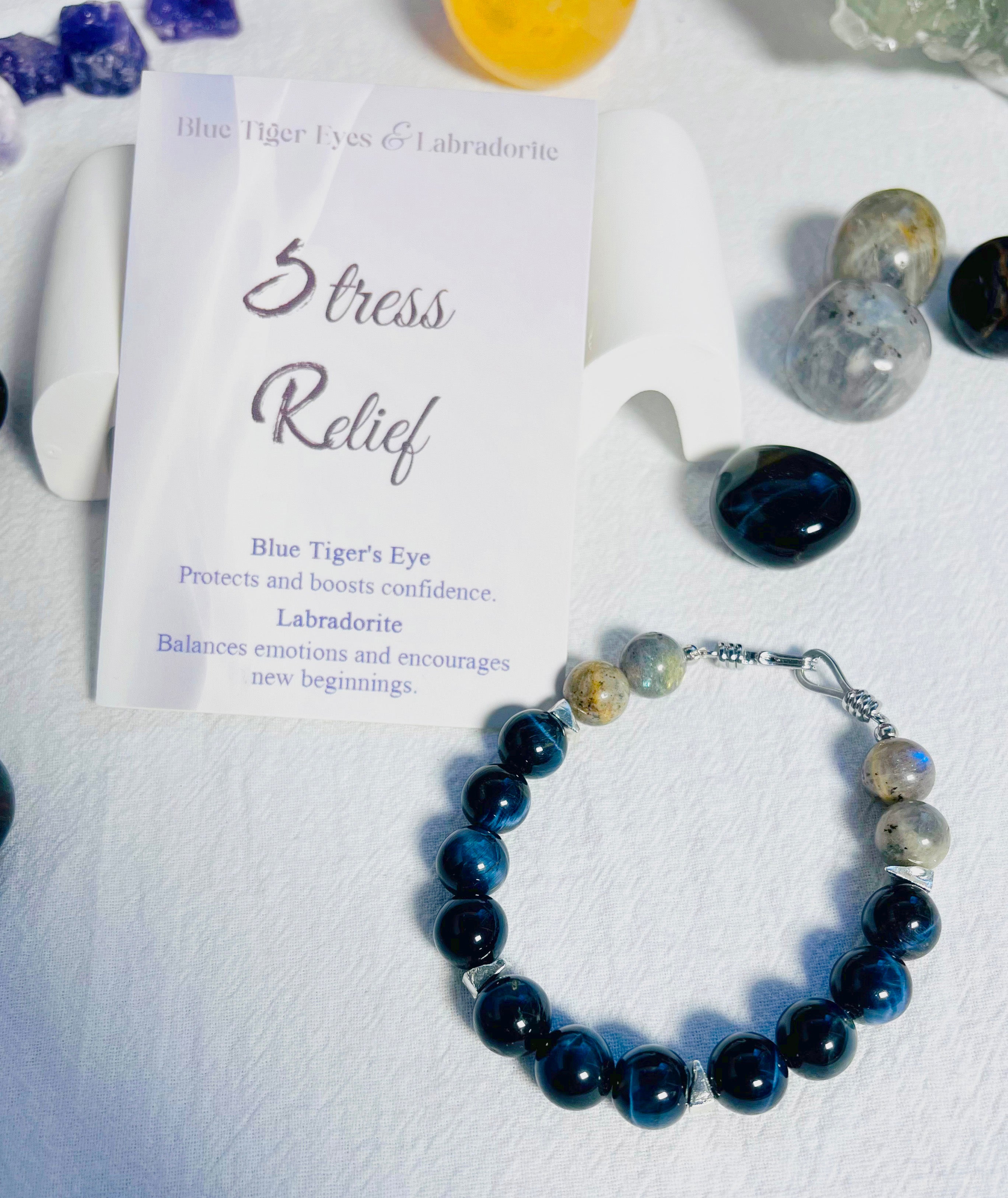 Blue Tiger's Eye and Labradorite Bracelet