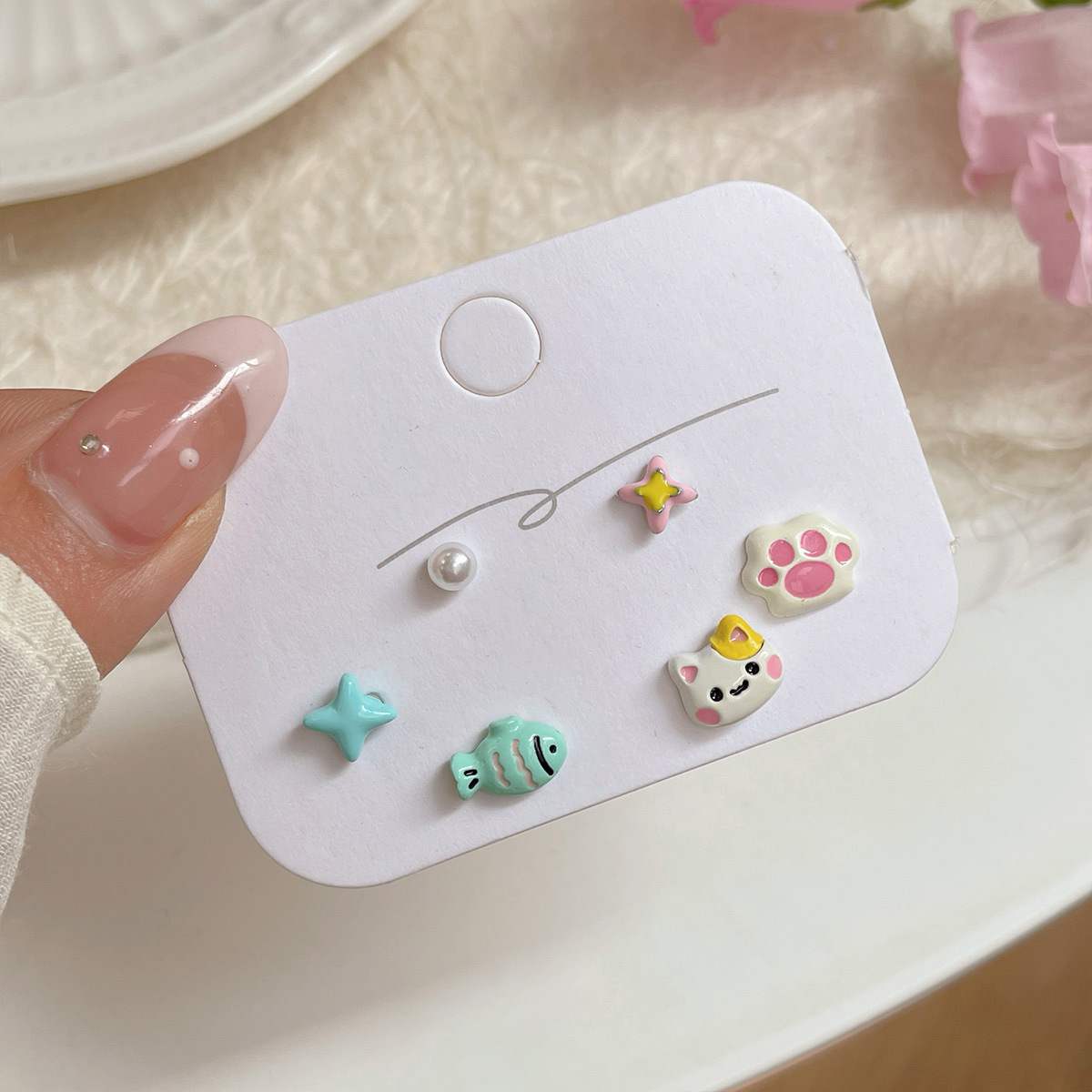 CharmPals Cute Critter Stud Earrings Set (3 Pairs)