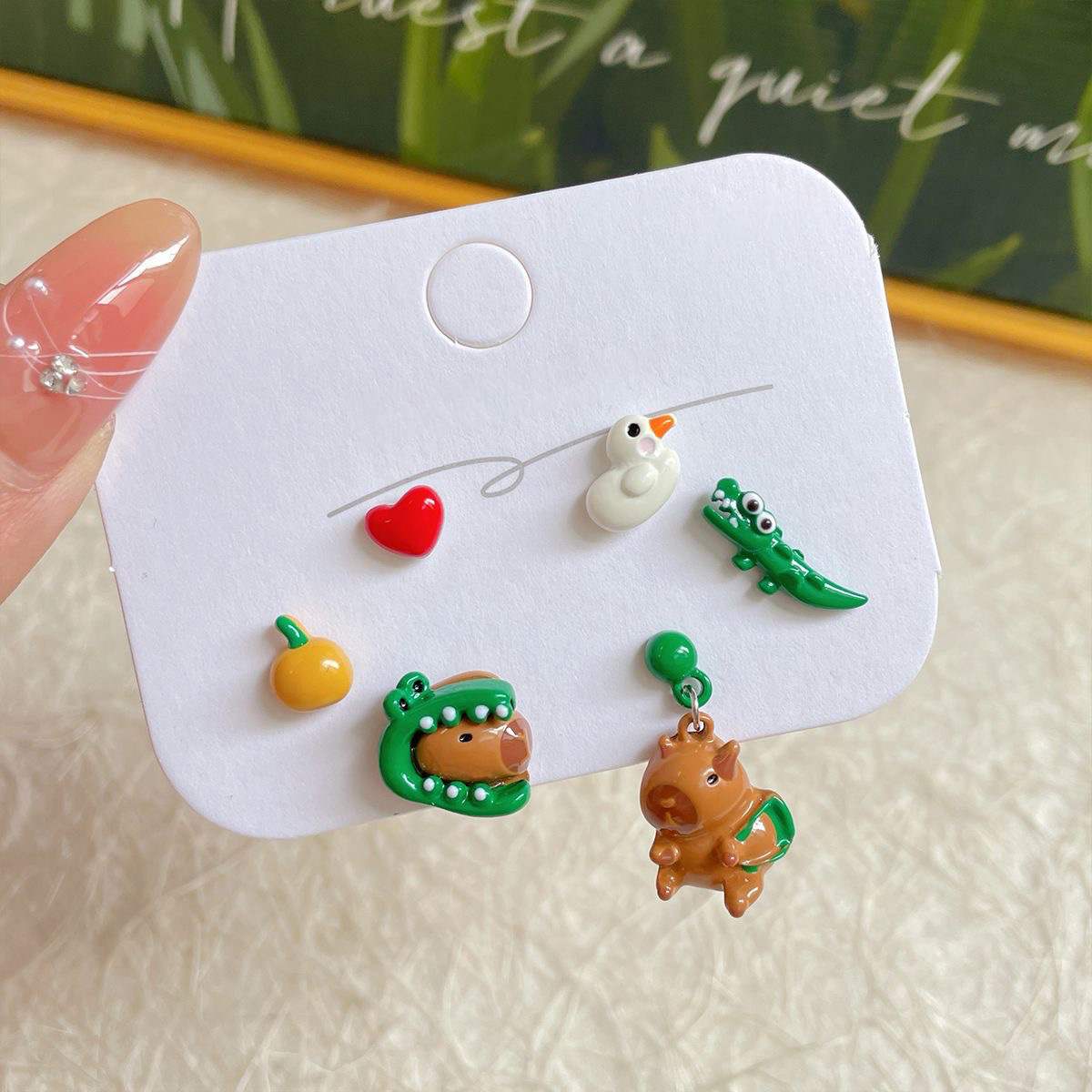 CharmPals Cute Critter Stud Earrings Set (3 Pairs)