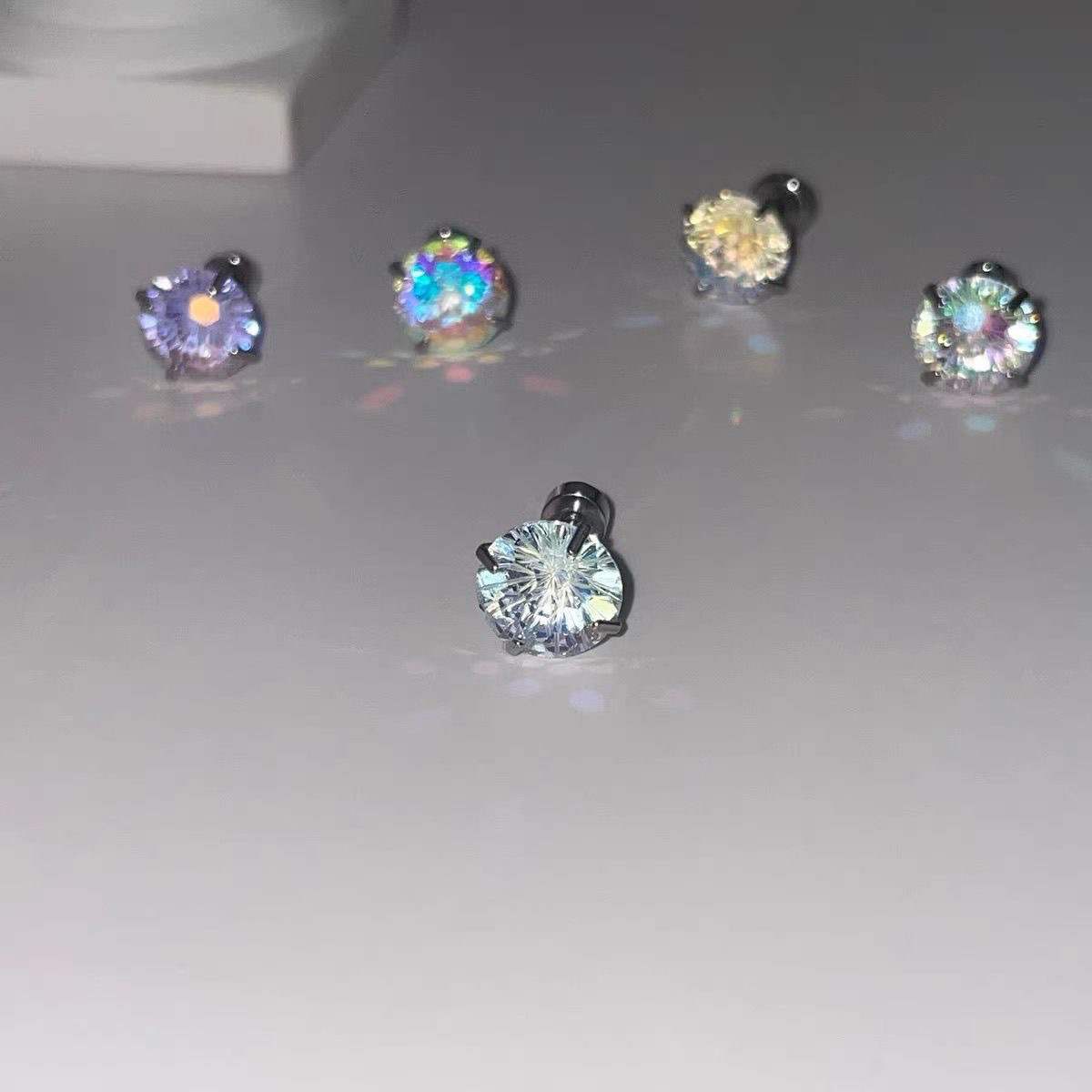 Radiance Zircon Ear Studs Collection - Firework Cut (8mm)