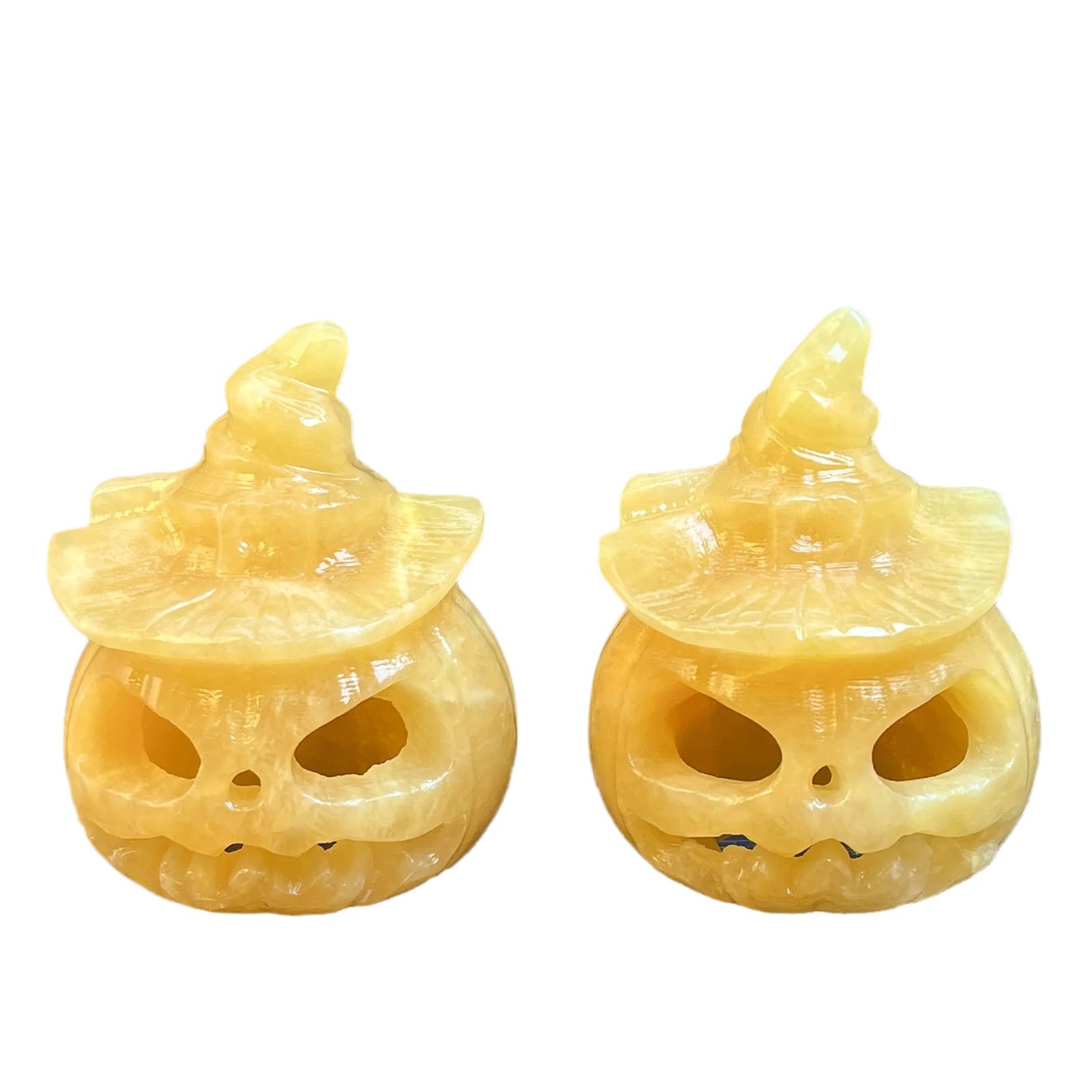 Halloween Pumpkin Orange Calcite Figurines