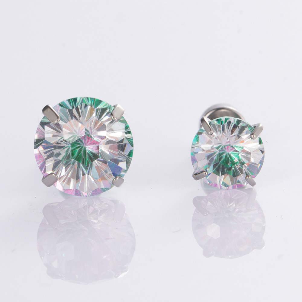 Radiance Zircon Ear Studs Collection - Firework Cut (8mm)