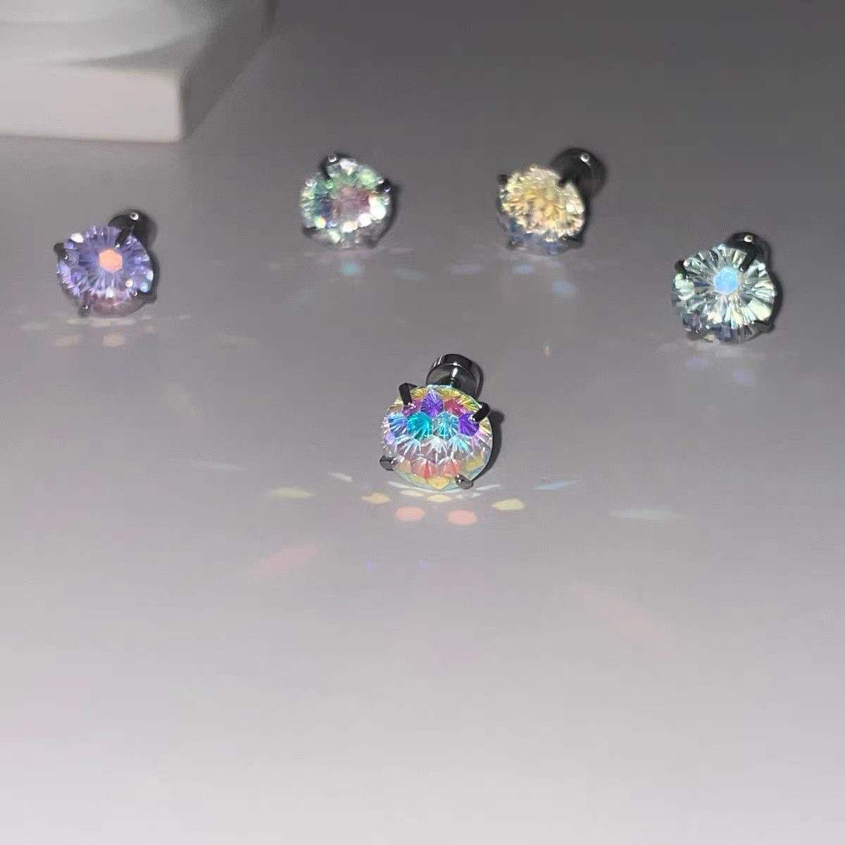 Radiance Zircon Ear Studs Collection - Firework Cut (8mm)