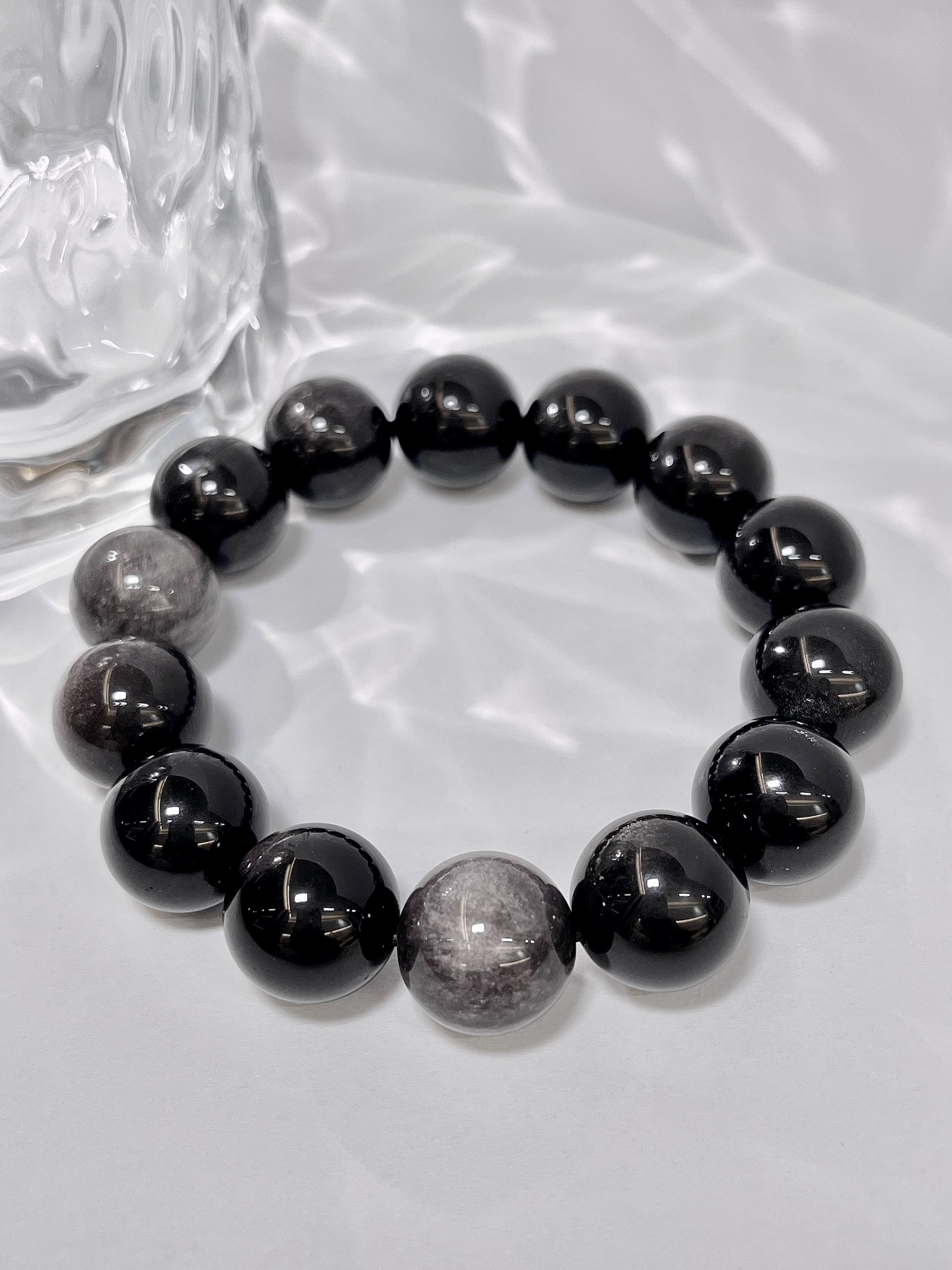 Silver Obsidian Bracelet