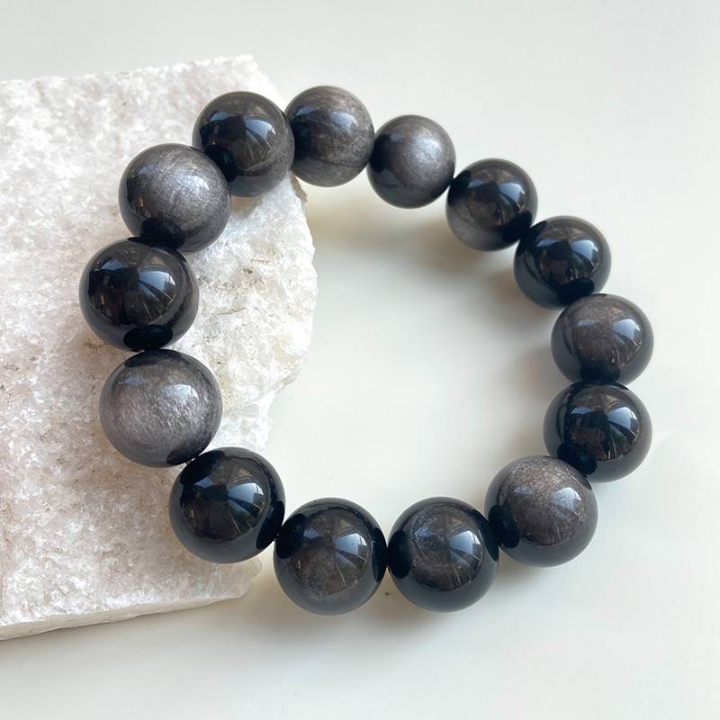 Silver Obsidian Bracelet