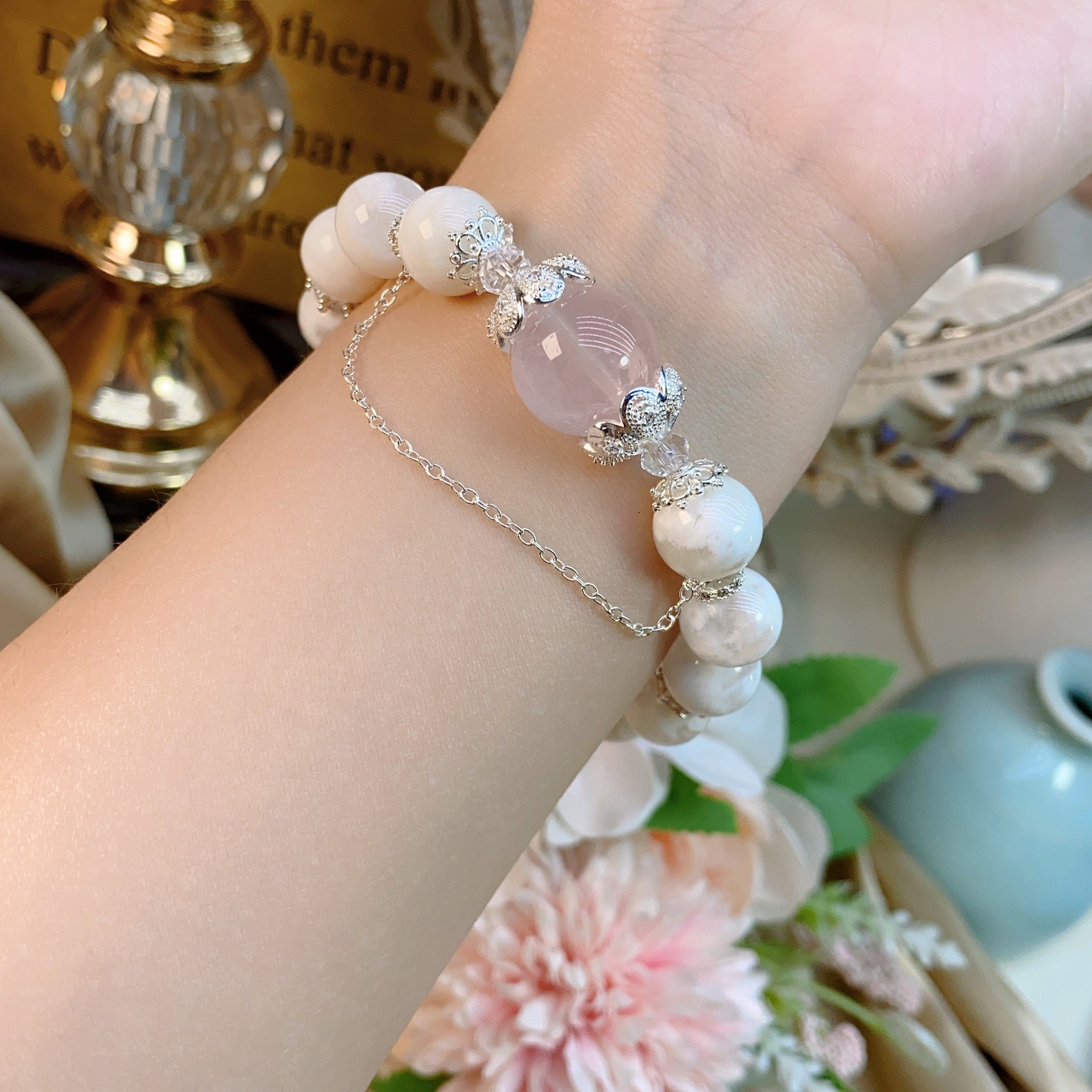 Snowflake Phantom Quartz Bracelet