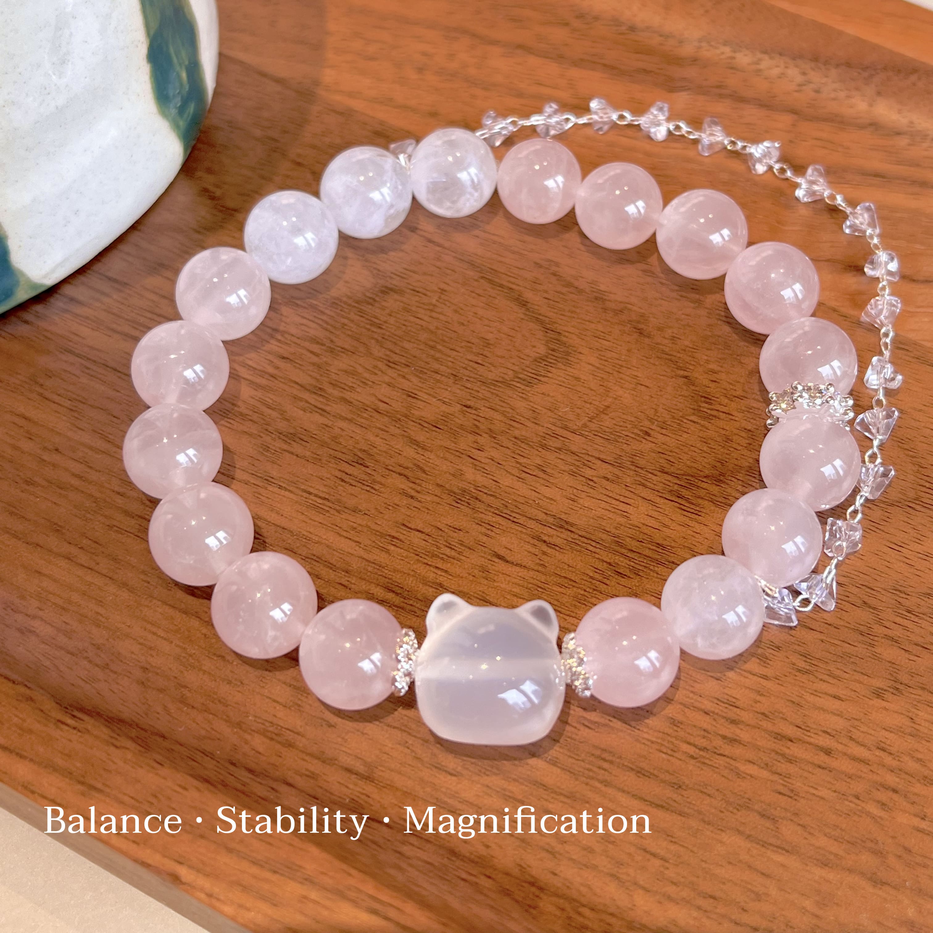 Snowflake Phantom Quartz Rose Quartz Bracelet