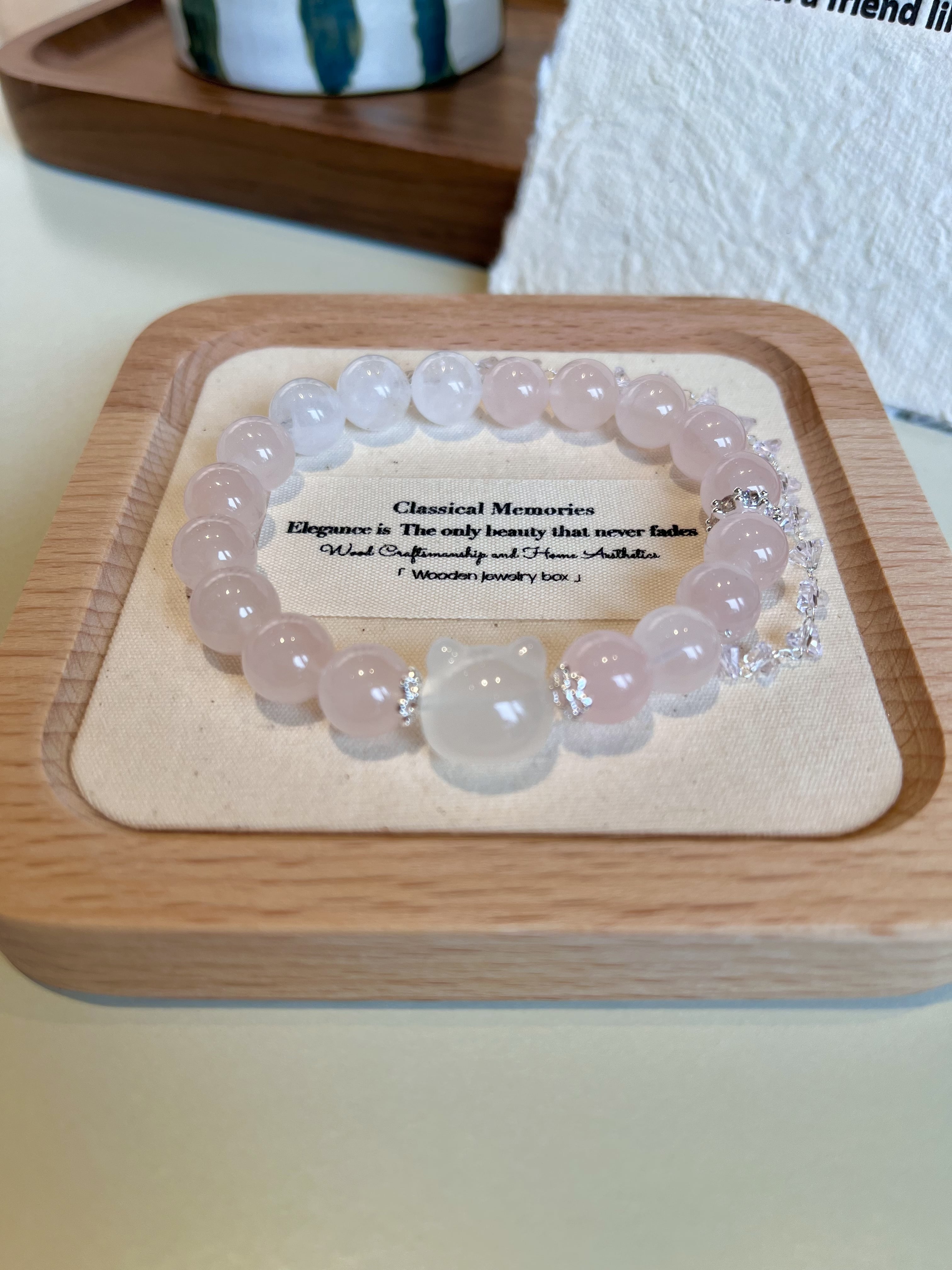 Snowflake Phantom Quartz Rose Quartz Bracelet