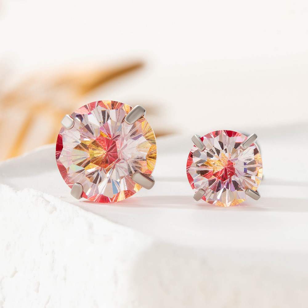 Radiance Zircon Ear Studs Collection - Firework Cut (8mm)