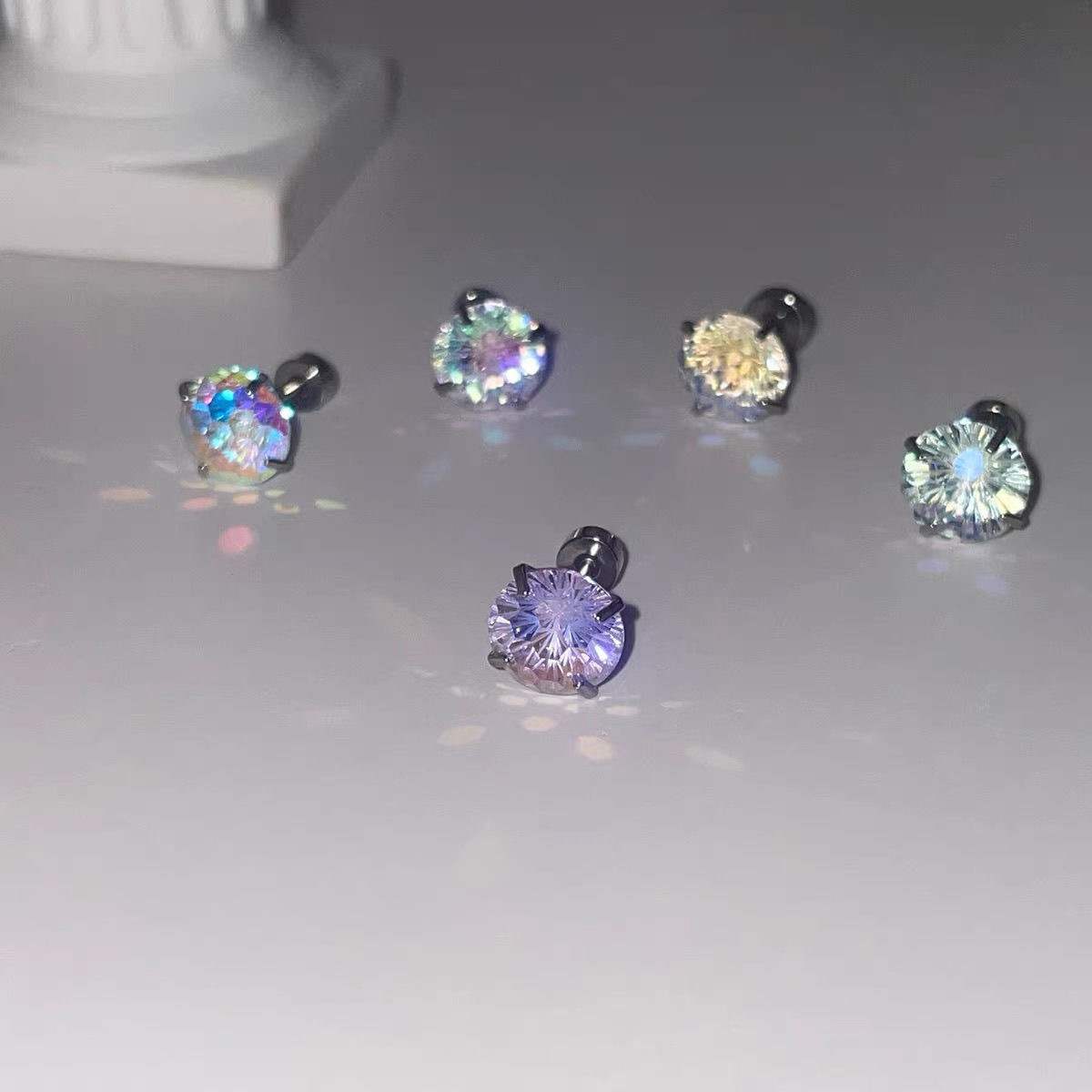 Radiance Zircon Ear Studs Collection - Firework Cut (8mm)