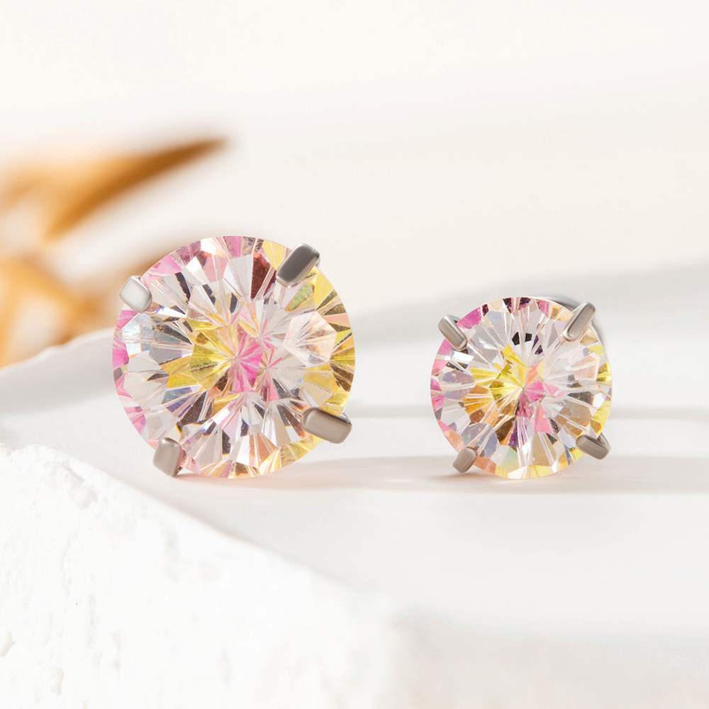 Radiance Zircon Ear Studs Collection - Firework Cut (8mm)