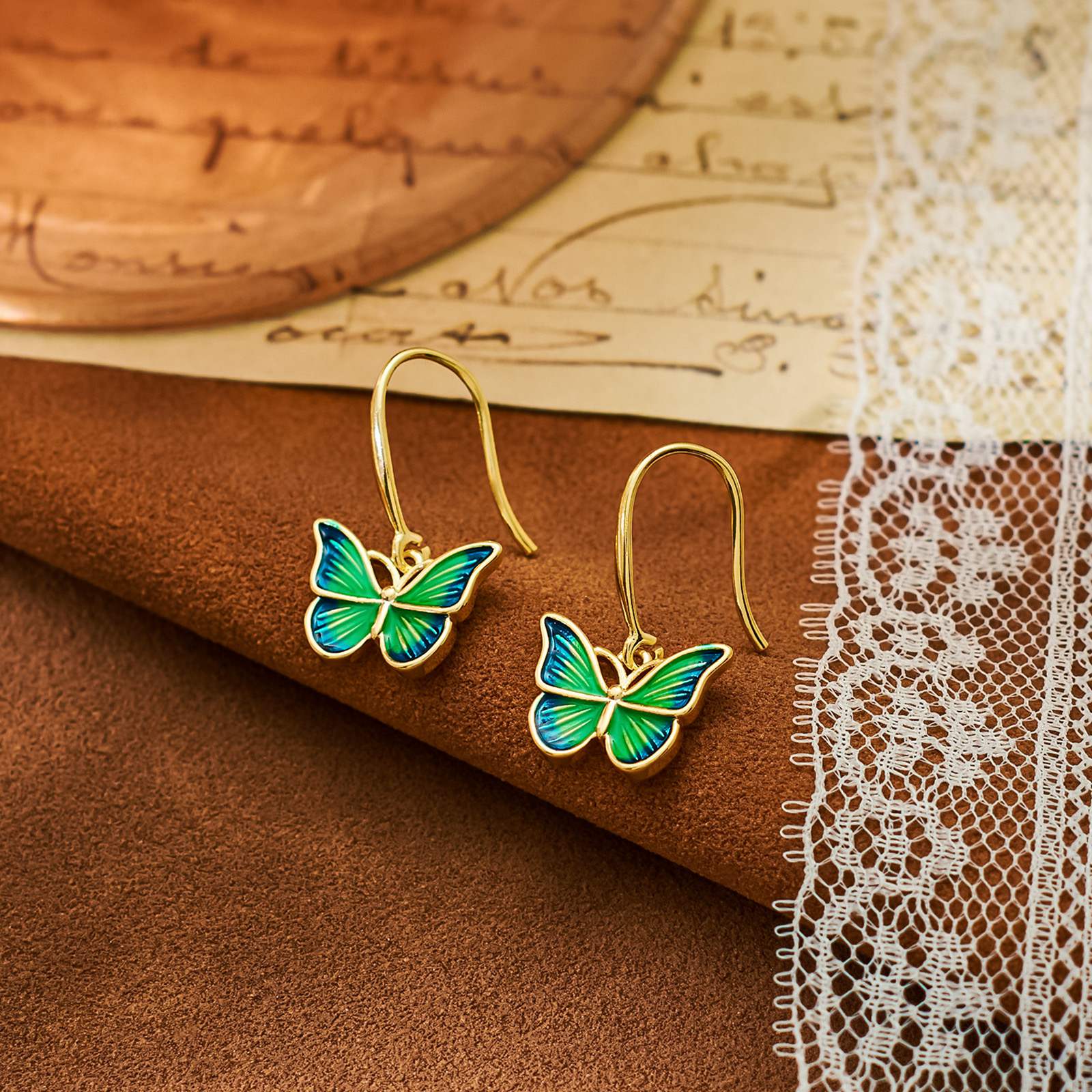 Canvas Butterfly Earrings