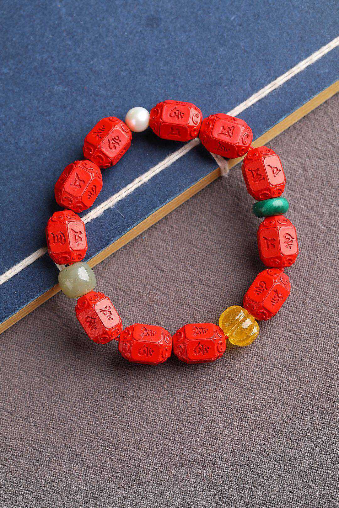 Sacred Mantra Vermilion Six-Syllable Bracelet