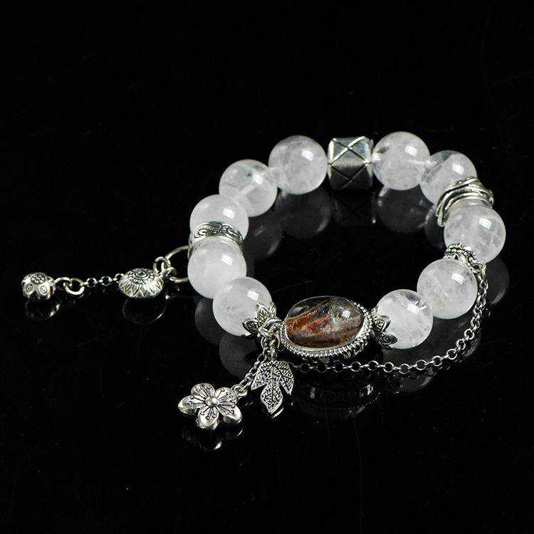 Winter Forest Crystal Bracelet：Snowflake Phantom Quartz & Phantom Quartz