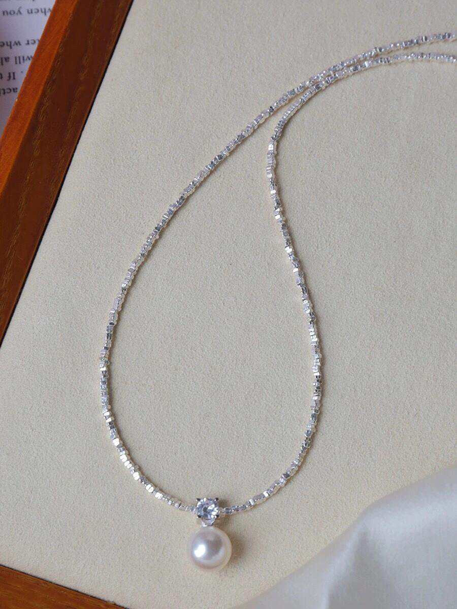 Elegant Drop Pearl Necklace – Swarovski Crystal Pearl