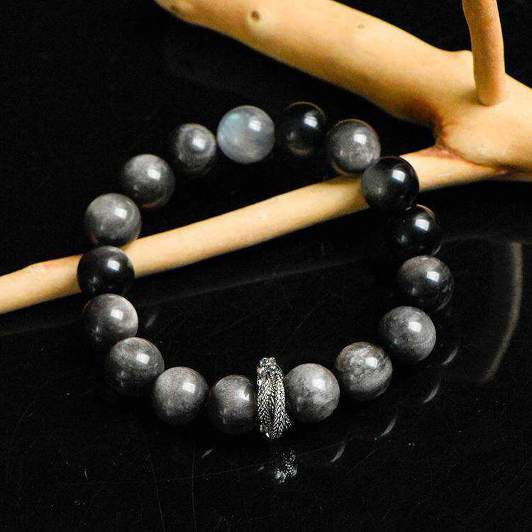 Shadow Serpent Guardian Obsidian Crystal Bracelet