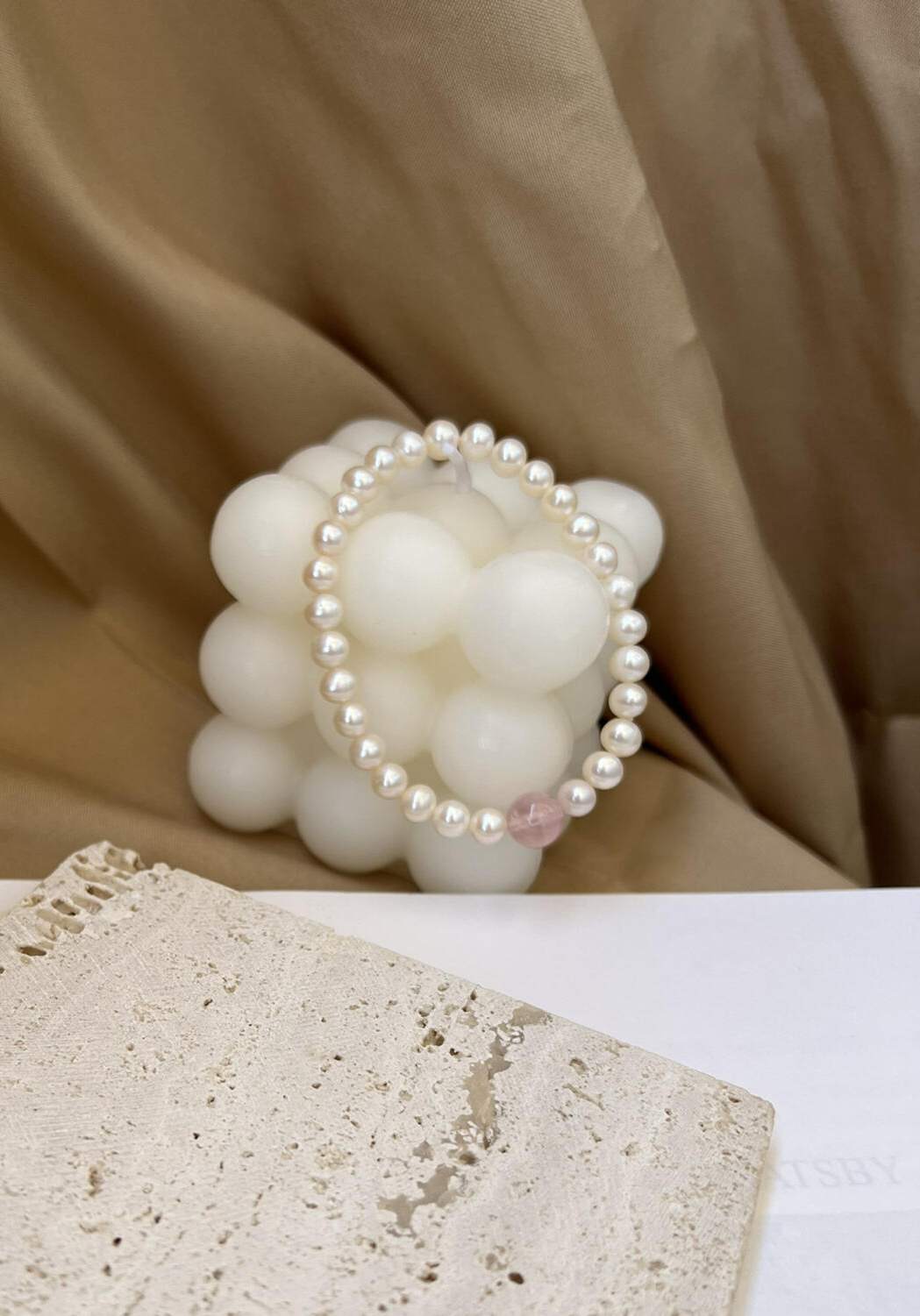 Rose Quartz& Swarovski Crystal Pearls