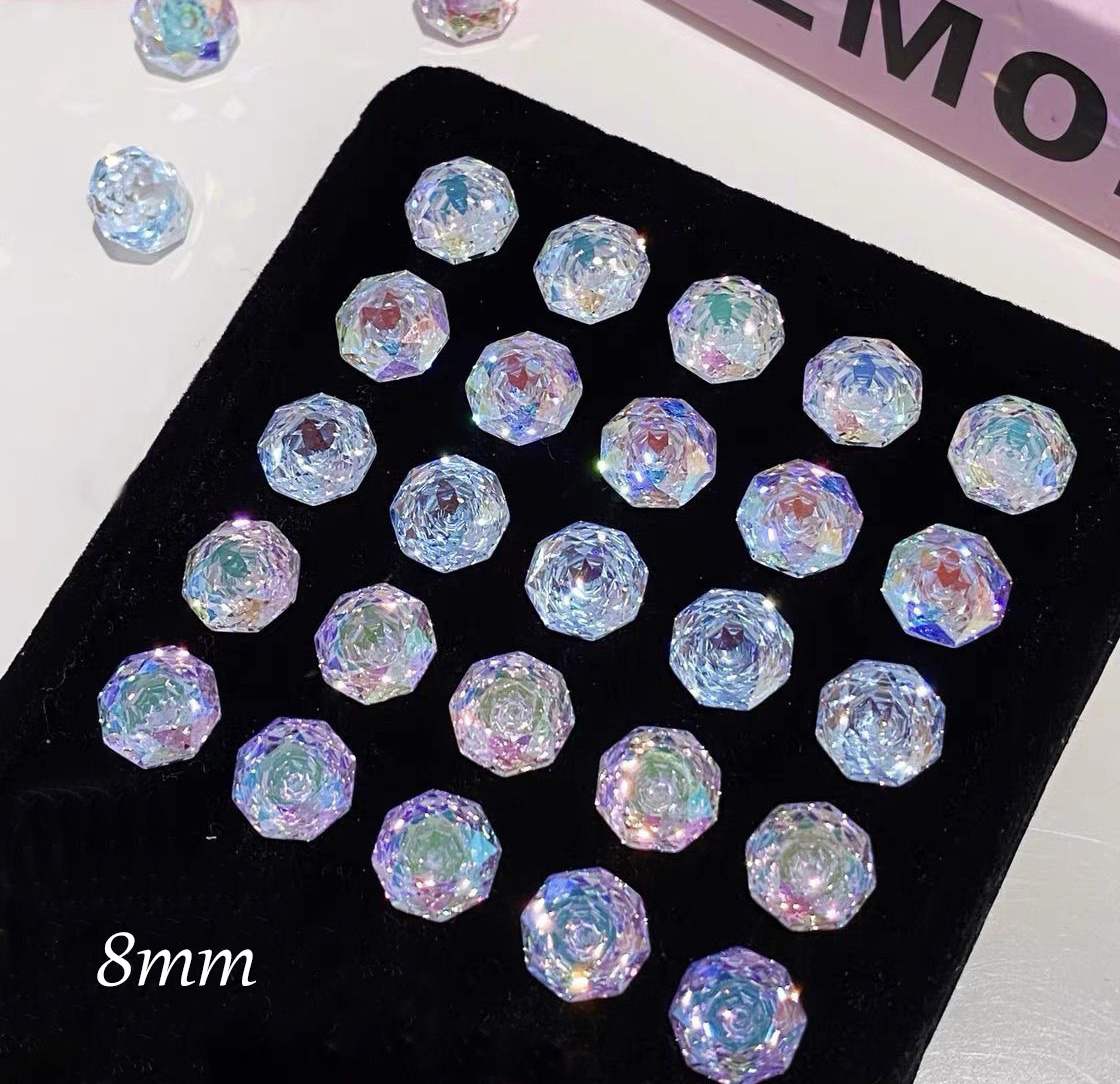 Radiance Zircon Ear Studs Collection - Rose Cut (8mm)