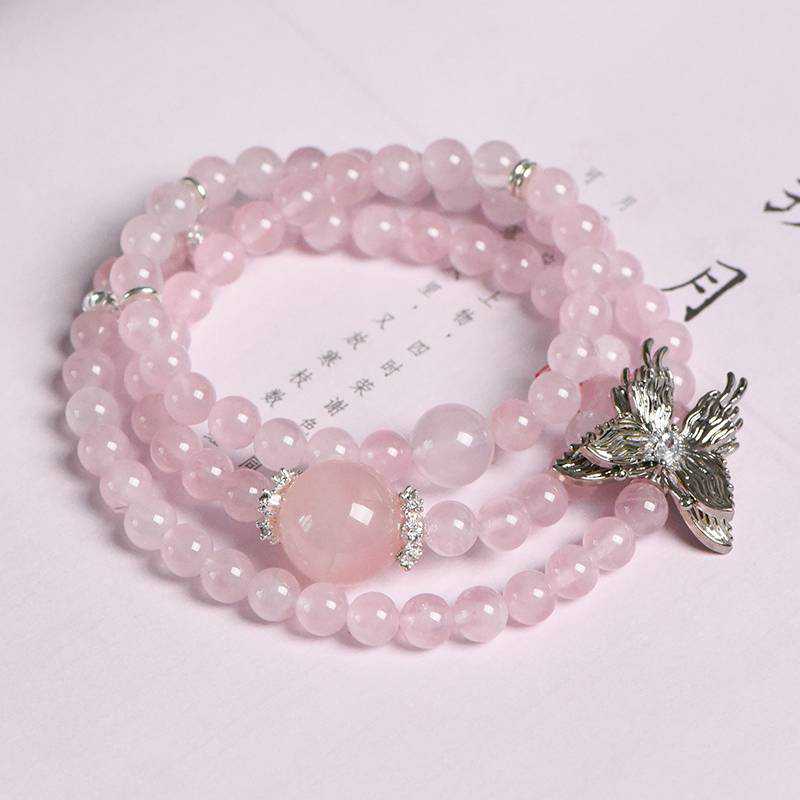 Circle of Love Rose Quartz Double Circle Crystal Bracelet