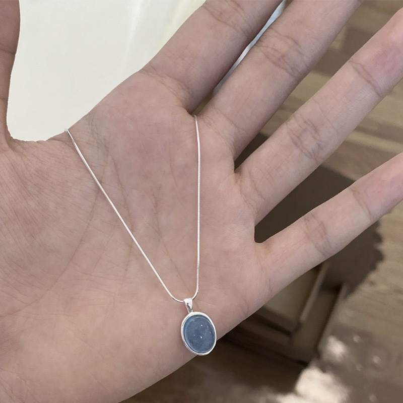 Ocean Glow Aquamarine Pendant Necklace