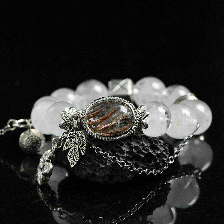 Winter Forest Crystal Bracelet：Snowflake Phantom Quartz & Phantom Quartz