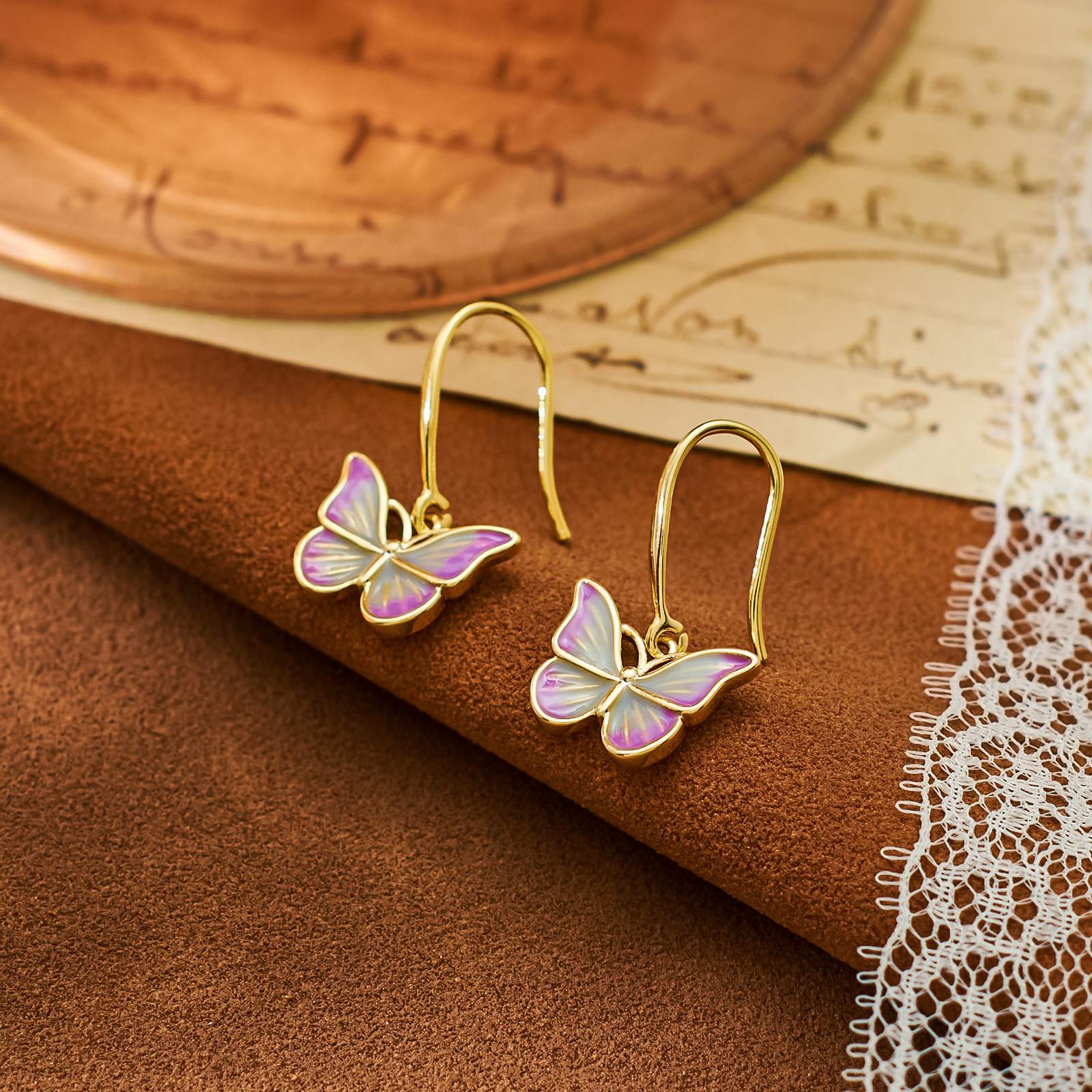 Canvas Butterfly Earrings