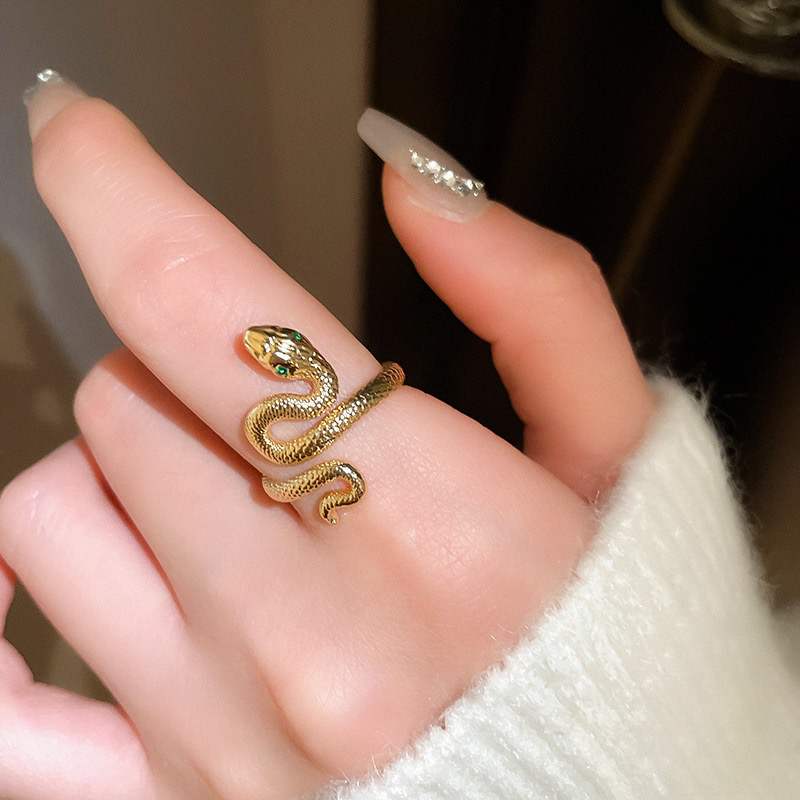 Mystic Serpent Adjustable Ring – Gold & Silver