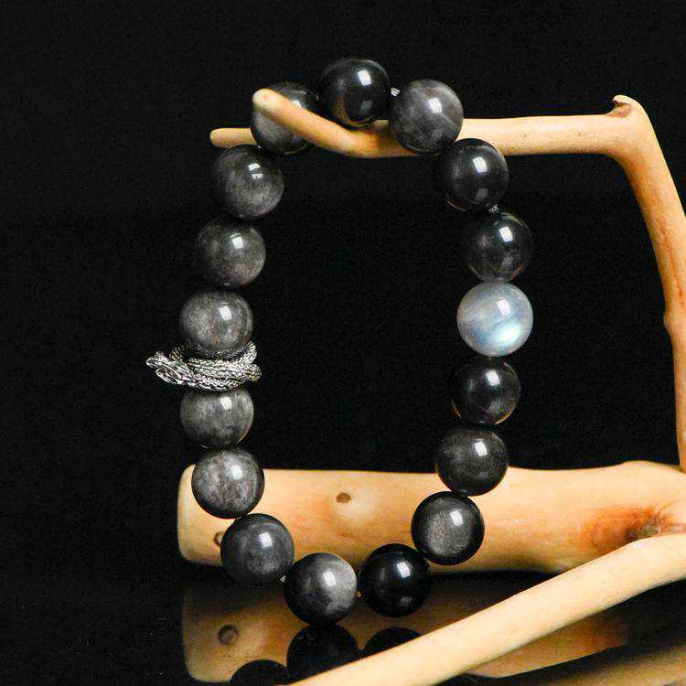 Shadow Serpent Guardian Obsidian Crystal Bracelet