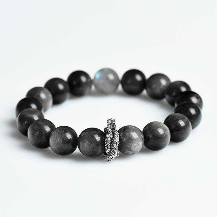 Shadow Serpent Guardian Obsidian Crystal Bracelet